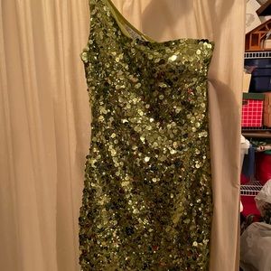 Sequin One-Shoulder Cocktail Dress